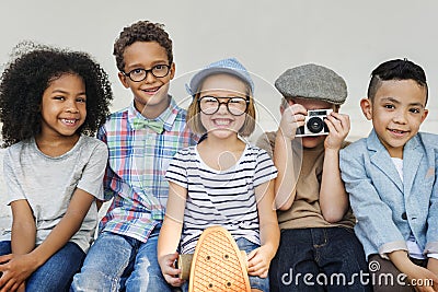 Children Friendship Togetherness Playful Happiness Concept Stock Photo