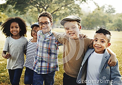 Children Friendship Togetherness Playful Happiness Concept Stock Photo