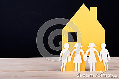 Children in front of a House Stock Photo
