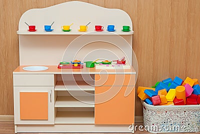 Children furniture with toys Stock Photo