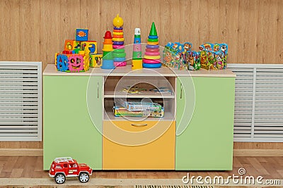 Children furniture with toys Stock Photo