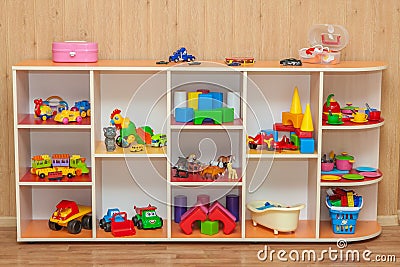 Children furniture with toys Stock Photo