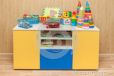 Children furniture with toys Stock Photo