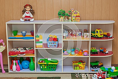 Children furniture with toys Stock Photo