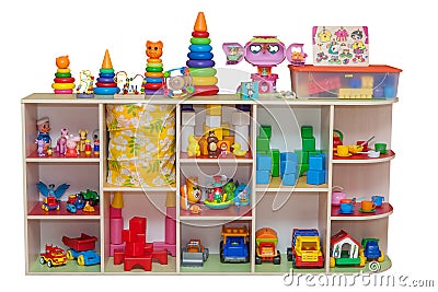 Children furniture with toys Stock Photo