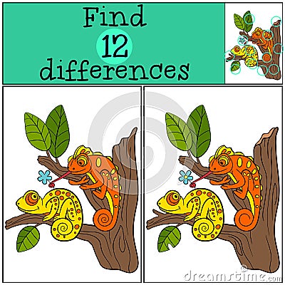 Children games: Find differences. Vector Illustration