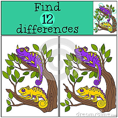 Children games: Find differences. Vector Illustration