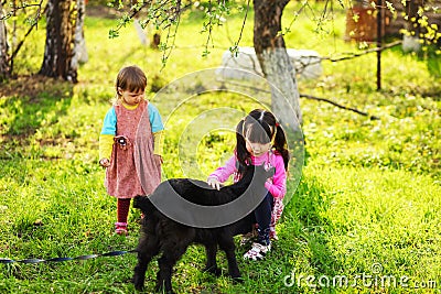 Children happy outdoors. Stock Photo