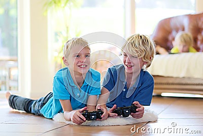 Children having fun at home Stock Photo