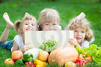 Children having picnic Stock Photo