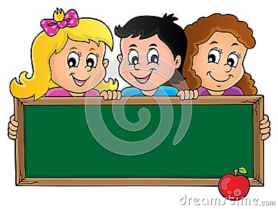 Children holding schoolboard theme 1 Vector Illustration