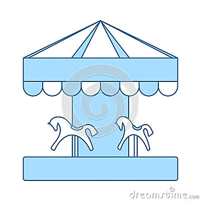 Children Horse Carousel Icon Vector Illustration