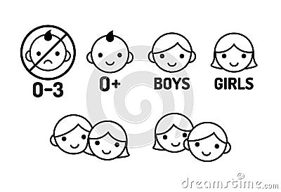 Children icon set Vector Illustration