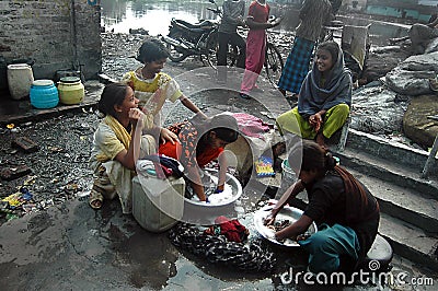 Children at Indian slum Editorial Stock Photo