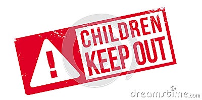 Children Keep Out rubber stamp Vector Illustration