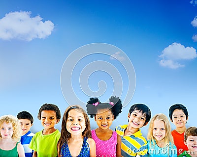 Children Kids Childhood Friendship Happiness Diversity Concept Stock Photo