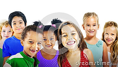 Children Kids Diversity Friendship Happiness Cheerful Concept Stock Photo