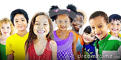 Children Kids Diversity Friendship Happiness Cheerful Concept Stock Photo
