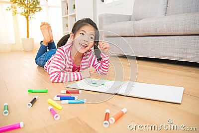 Children kids dreaming got some new idea Stock Photo