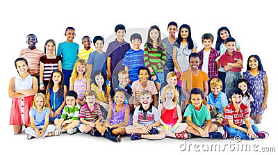 Children Kids Happines Multiethnic Group Cheerful Concept Stock Photo