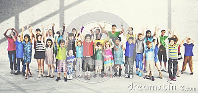 Children Kids Happines Multiethnic Group Cheerful Concept Stock Photo