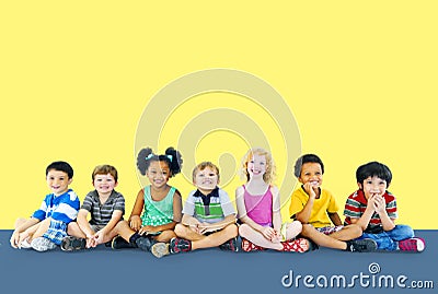 Children Kids Happiness Multi ethnic Group Cheerful Concept Stock Photo