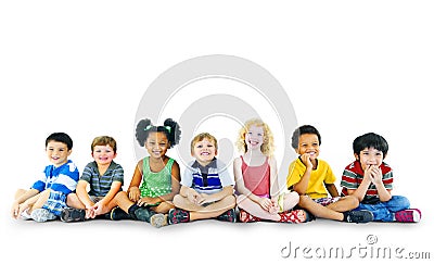 Children Kids Happiness Multiethnic Group Cheerful Concept Stock Photo