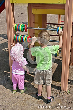 Children learning count Stock Photo