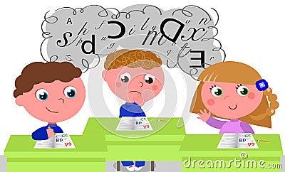 Children with learning difficulties Vector Illustration