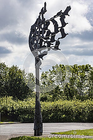 The Children of Lir sculpture on the shores of Lough Owel Stock Photo