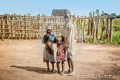 Children living in the Village near Mbale city in Uganda, Africa Editorial Stock Photo