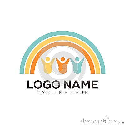 Children logo and icon design Vector Illustration