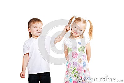 Children love. Couple of small kids Stock Photo