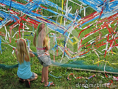 Children making artwork Editorial Stock Photo