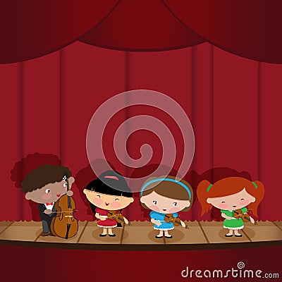 Children - musicians Vector Illustration