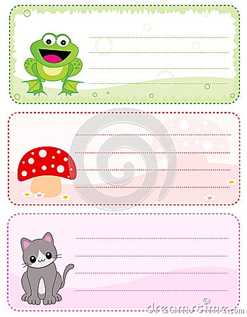 Children name cards Vector Illustration