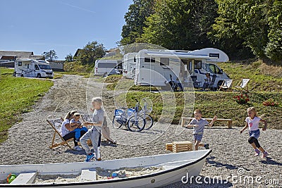 Children natural playground near Smartinsko lake, Celje Editorial Stock Photo