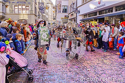 Children parade of the Fasnacht Carnival, Lucerne Editorial Stock Photo