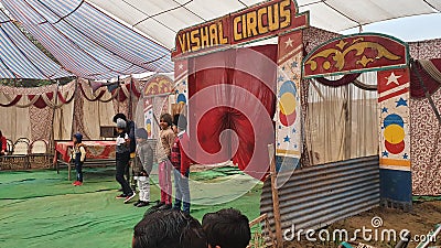 Children participate in Circus in India Editorial Stock Photo