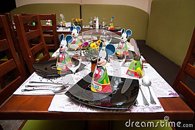 Children party tables Editorial Stock Photo