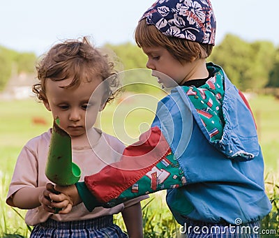 Children play the coloured toys (1) Stock Photo