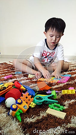 Children play with toys Stock Photo