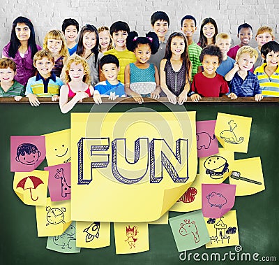 Children Playful Happiness Enjoyment Childhood Concept Stock Photo