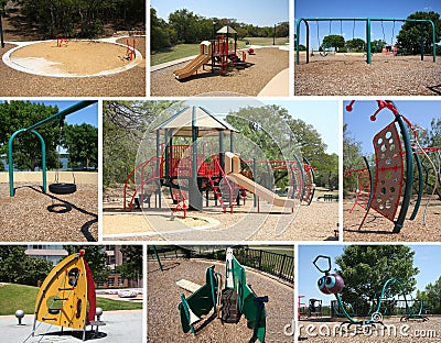 Children playground in community collection Stock Photo