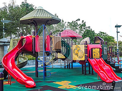 Children playground with nobody, Hong Kong Stock Photo