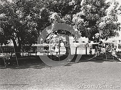 Children in the playground at the RAF Primary School on Burma Camp, Accra, Ghana, c.1959 Editorial Stock Photo