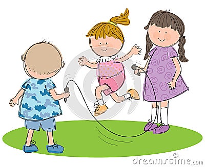 Children Playing Vector Illustration