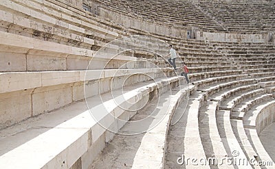 Children Playing in the Citadel in Amman Editorial Stock Photo