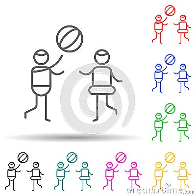 Children, playing multi color set icon. Simple thin line, outline of travel icons for ui and ux, website or mobile application Stock Photo
