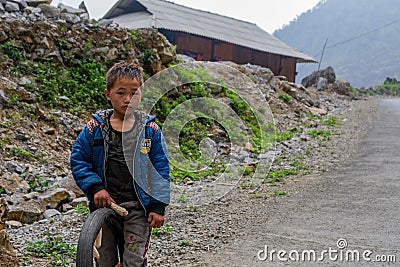Children poverty northern Vietnam Editorial Stock Photo